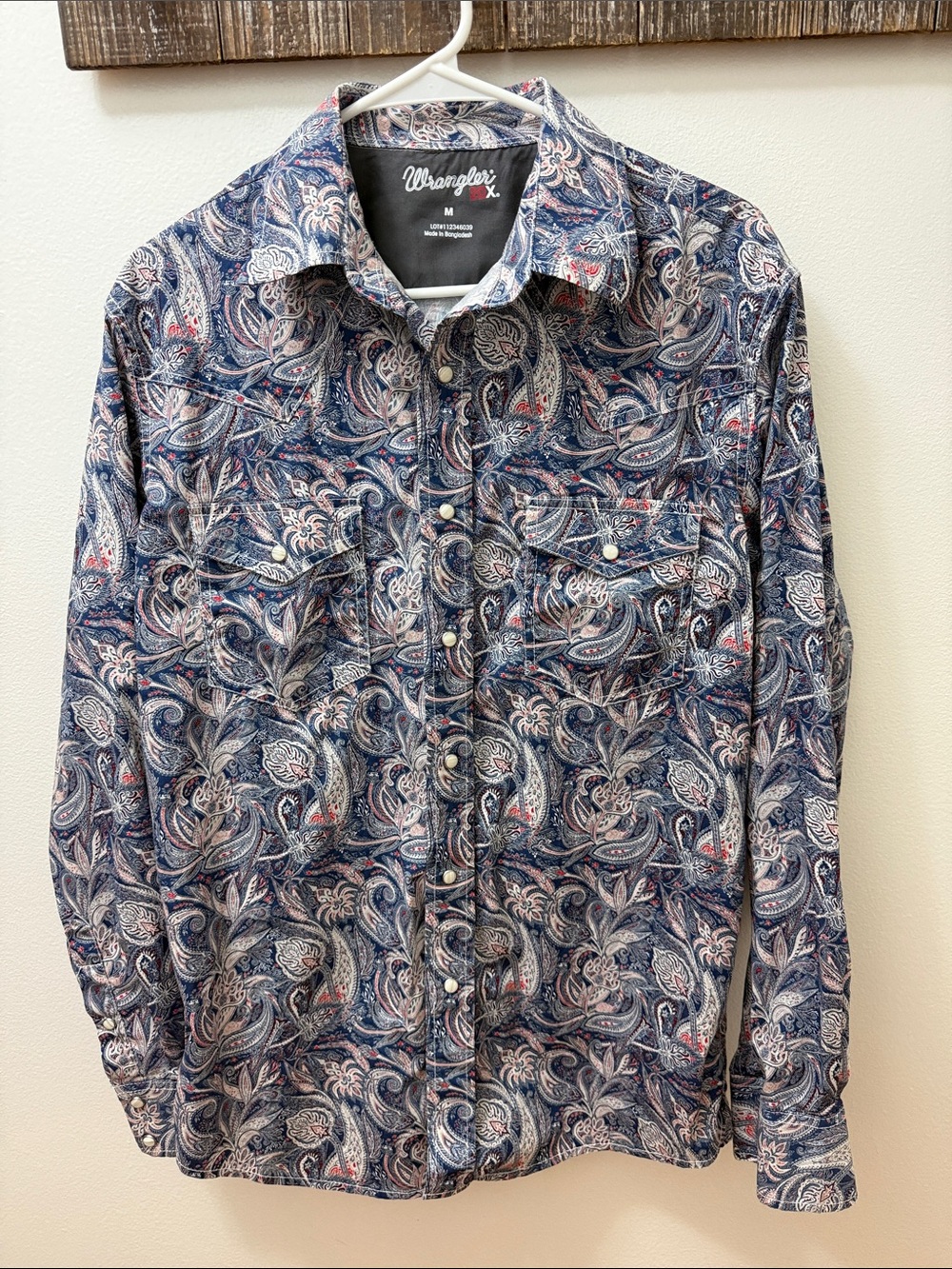 Wrangler Navy Paisley Lightweight Shirt Jacket
